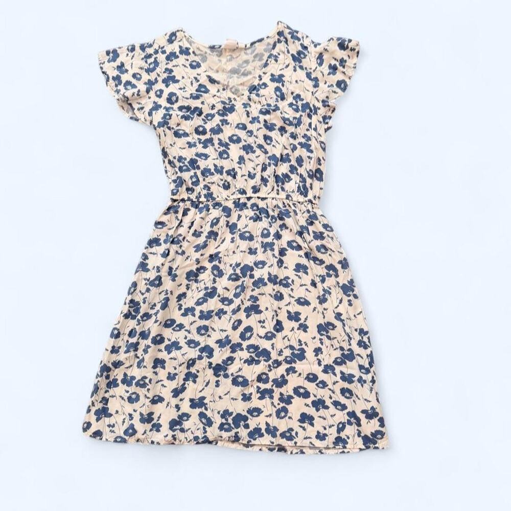 Gap navy floral flutter sleeve dress